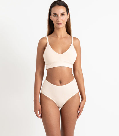 Bhumi Organic Cotton - Hi Cut Brief (2 Pack) - Cream Tan