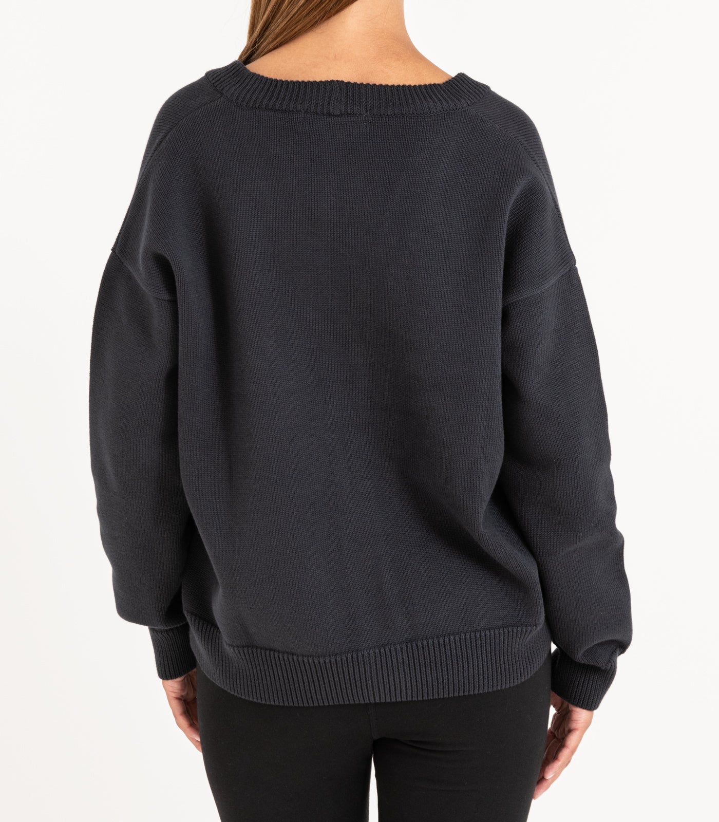 Bhumi Organic Cotton - Chunky Knit Cardigan - Charcoal