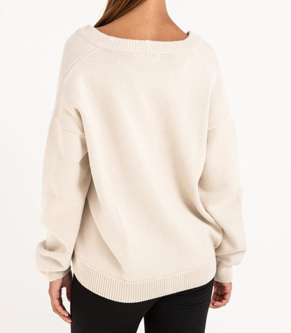 Bhumi Organic Cotton - Chunky Knit Cardigan - Oatmeal