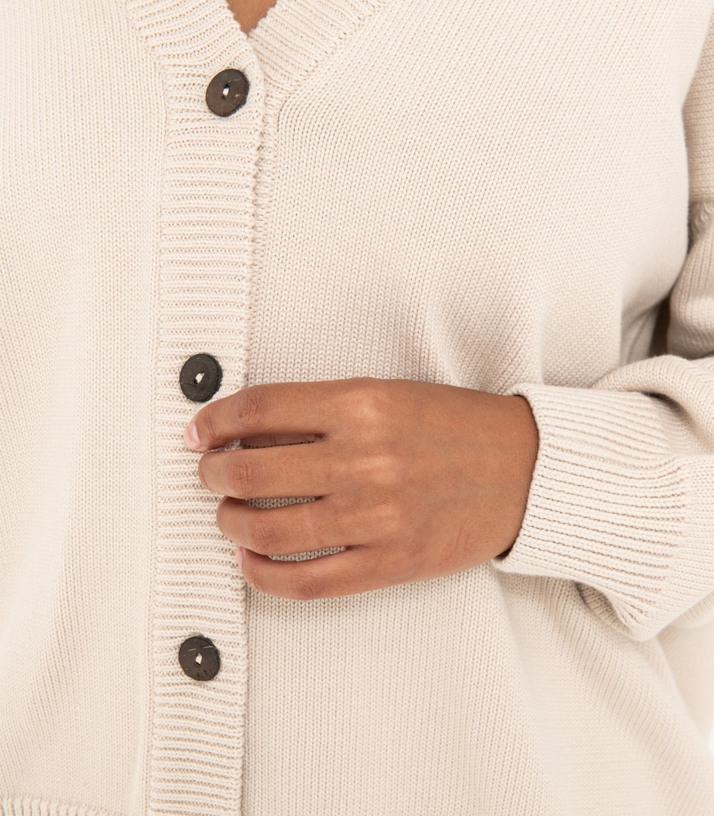 Bhumi Organic Cotton - Chunky Knit Cardigan - Oatmeal
