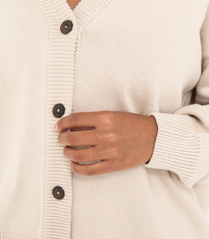 Bhumi Organic Cotton - Chunky Knit Cardigan - Oatmeal