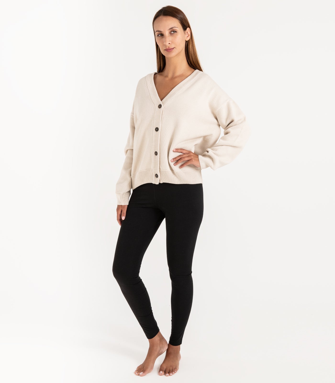 Bhumi Organic Cotton - Chunky Knit Cardigan - Oatmeal