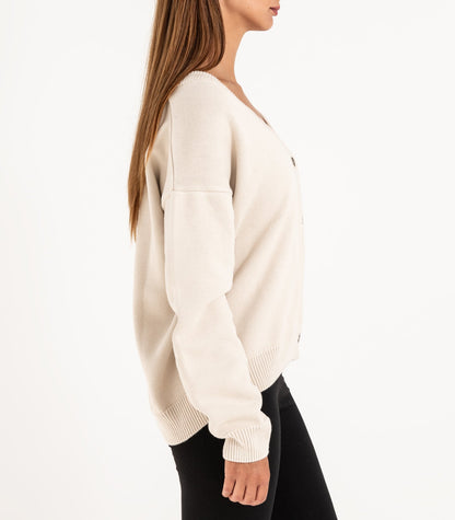 Bhumi Organic Cotton - Chunky Knit Cardigan - Oatmeal