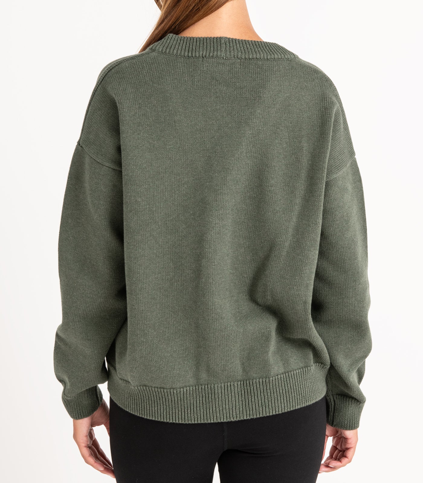 Bhumi Organic Cotton - Chunky Knit Cardigan - Olive