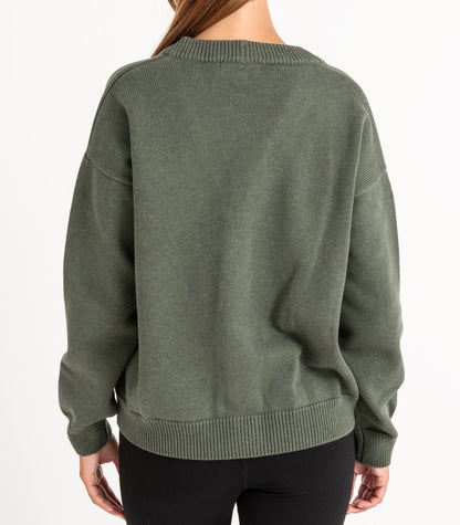 Bhumi Organic Cotton - Chunky Knit Cardigan - Olive