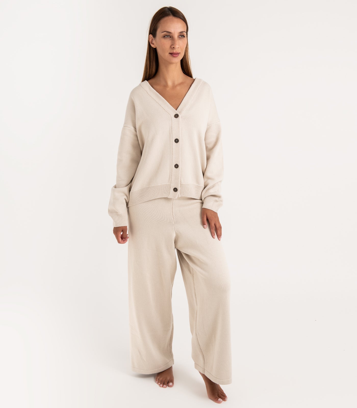 Bhumi Organic Cotton - Chunky Knit Cardigan - Oatmeal
