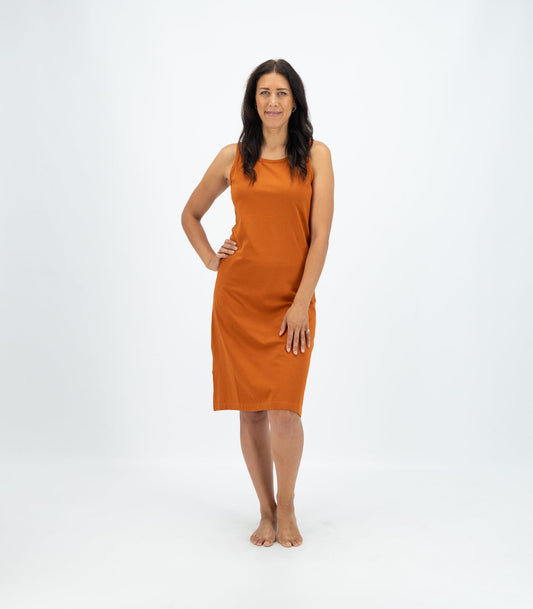 Bhumi Organic Cotton - Long Singlet Dress - Cinnamon
