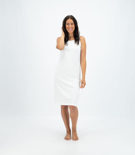 Bhumi Organic Cotton - Long Singlet Dress - White