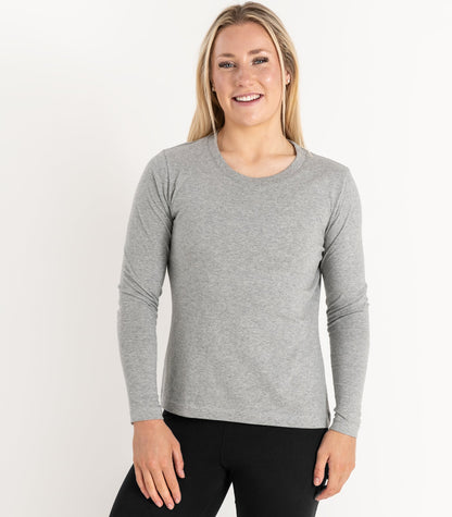 Bhumi Organic Cotton - Basic Long Sleeve Top - New Arrival - Grey Melange