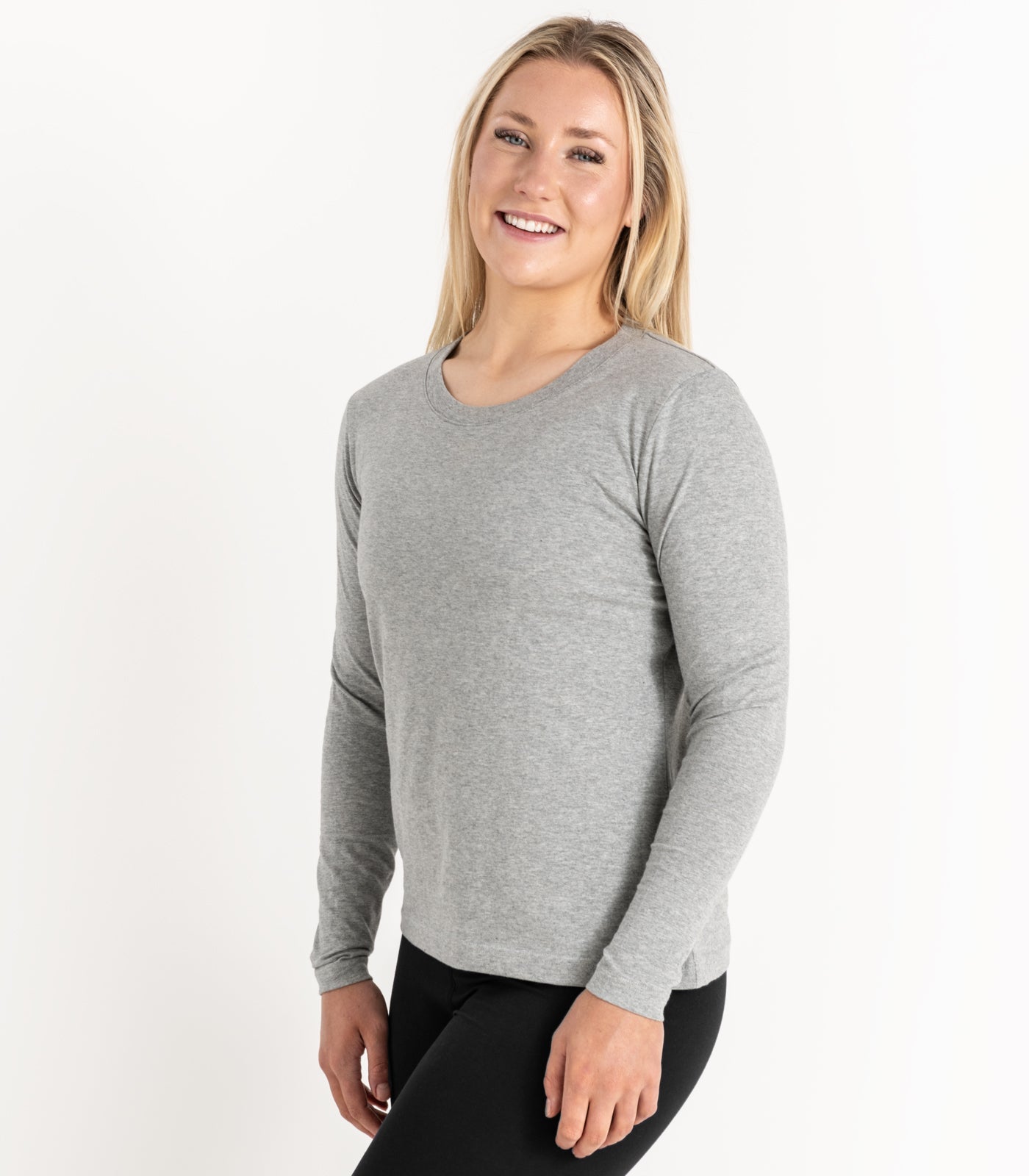 Bhumi Organic Cotton - Basic Long Sleeve Top - New Arrival - Grey Melange