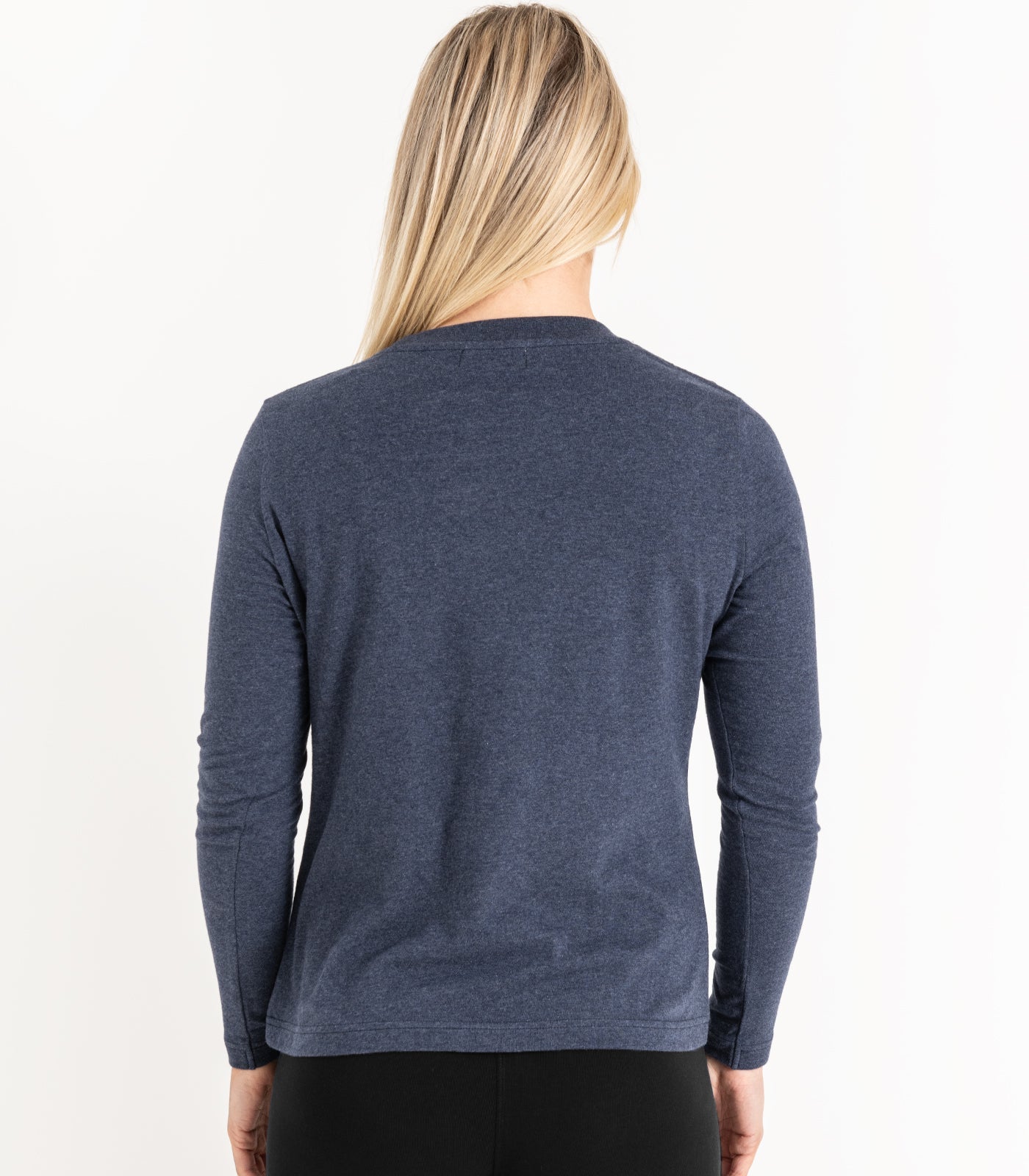 Bhumi Organic Cotton - Basic Long Sleeve Top - New Arrival - Navy Melange