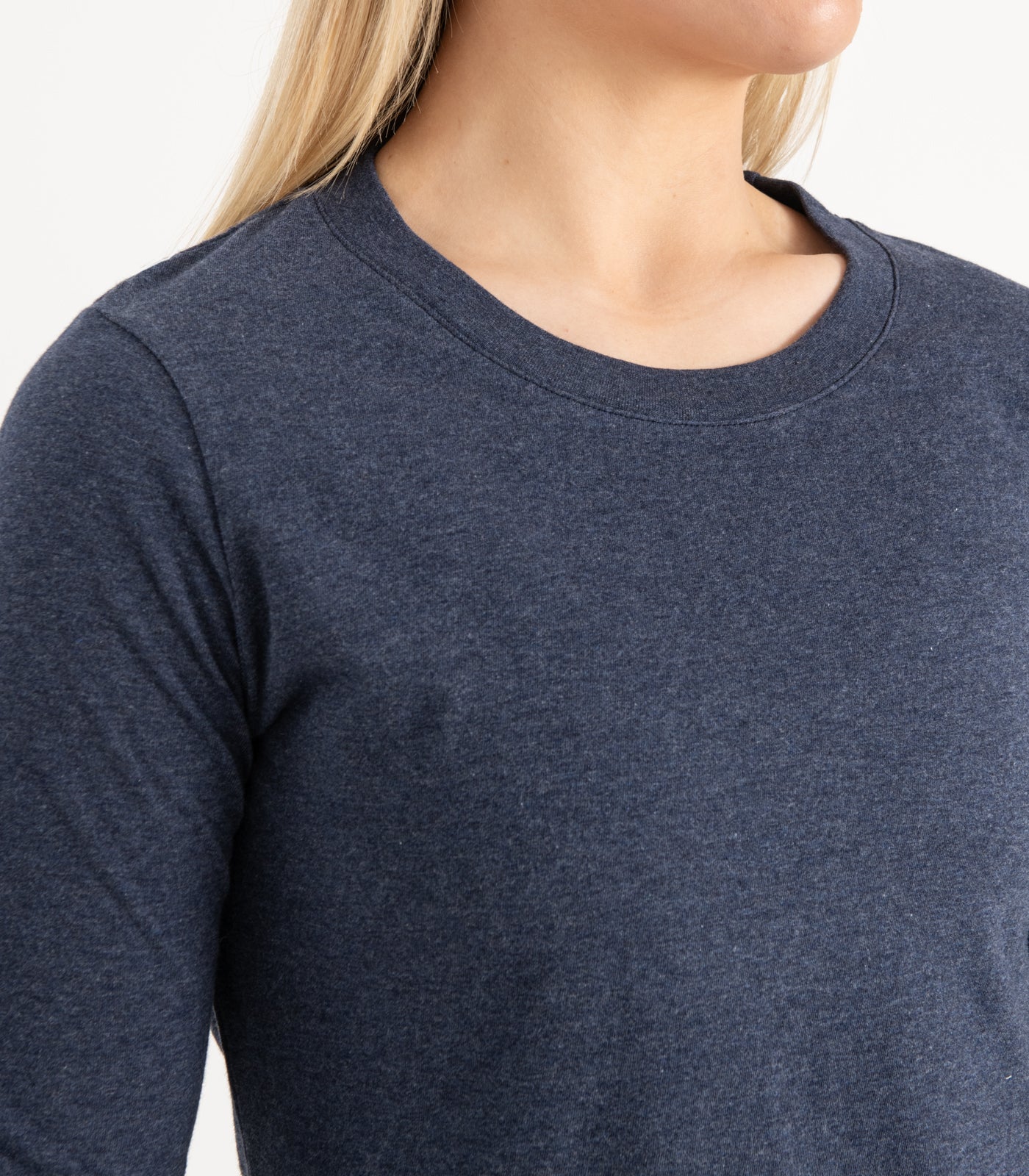 Bhumi Organic Cotton - Basic Long Sleeve Top - New Arrival - Navy Melange