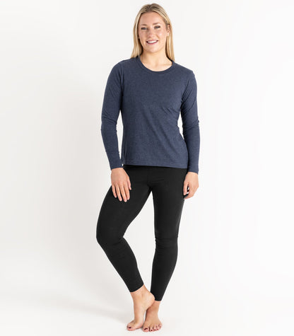 Bhumi Organic Cotton - Basic Long Sleeve Top - New Arrival - Navy Melange