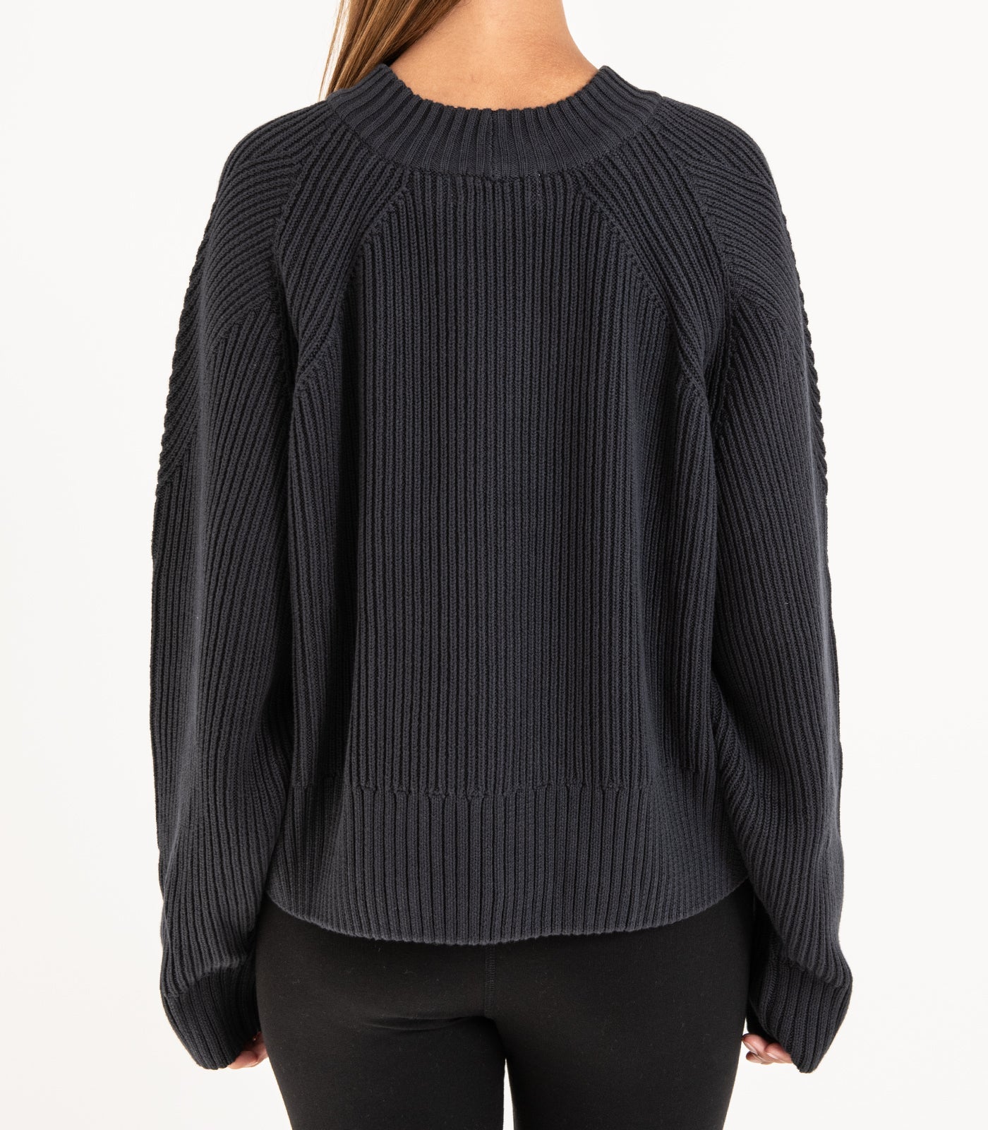 Bhumi Organic Cotton - Rib Knit Jumper - Charcoal