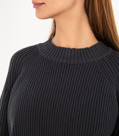 Bhumi Organic Cotton - Rib Knit Jumper - Charcoal