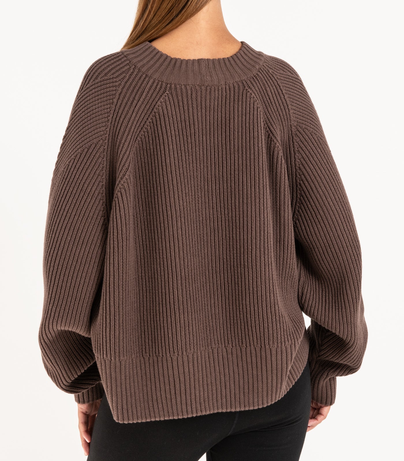 Bhumi Organic Cotton - Rib Knit Jumper - Chocolate