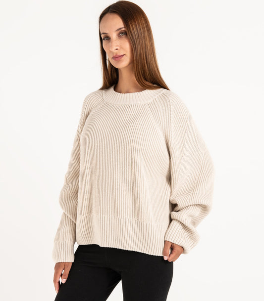 Bhumi Organic Cotton - Rib Knit Jumper - Oatmeal