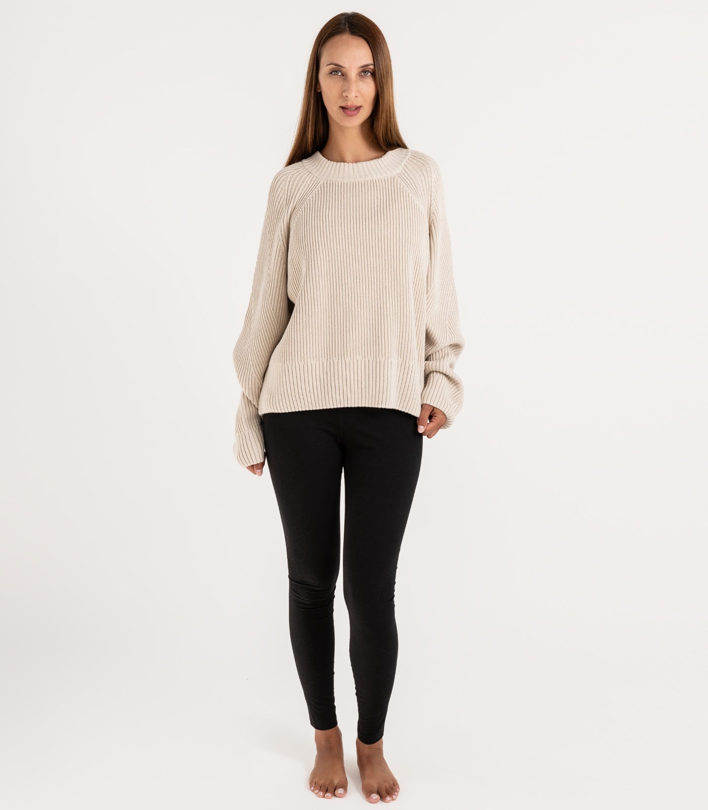 Bhumi Organic Cotton - Rib Knit Jumper - Oatmeal