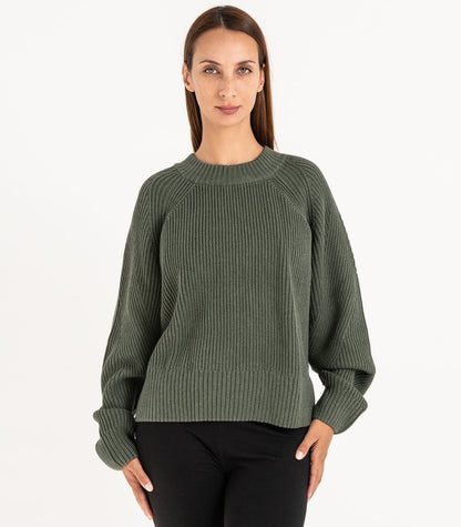 Bhumi Organic Cotton - Rib Knit Jumper - Olive