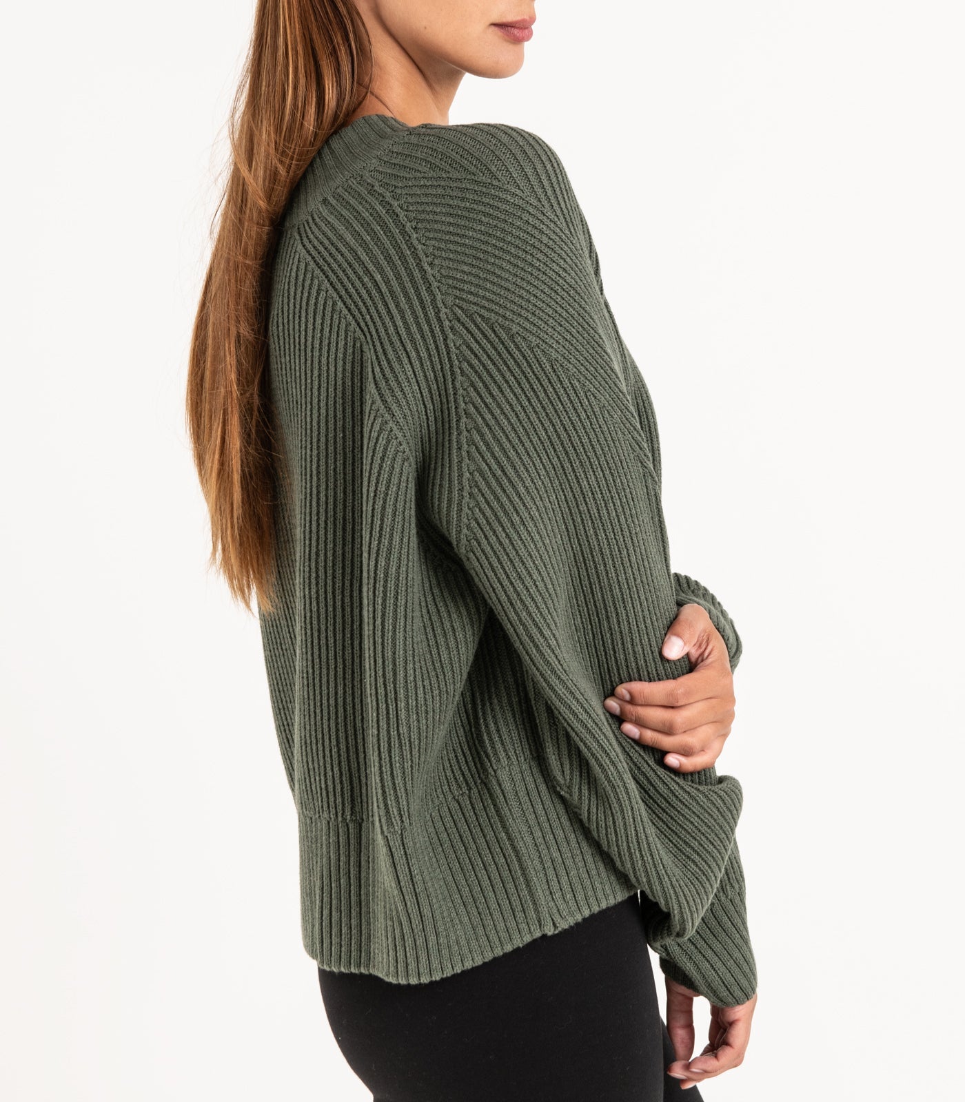 Bhumi Organic Cotton - Rib Knit Jumper - Olive