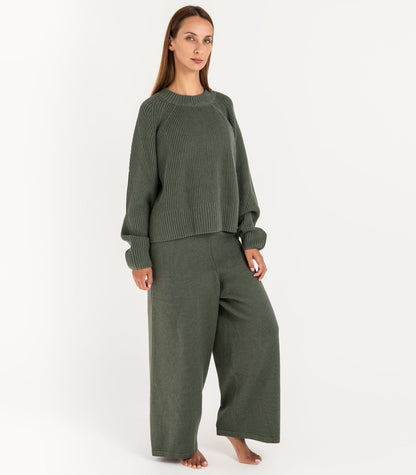 Bhumi Organic Cotton - Rib Knit Jumper - Olive