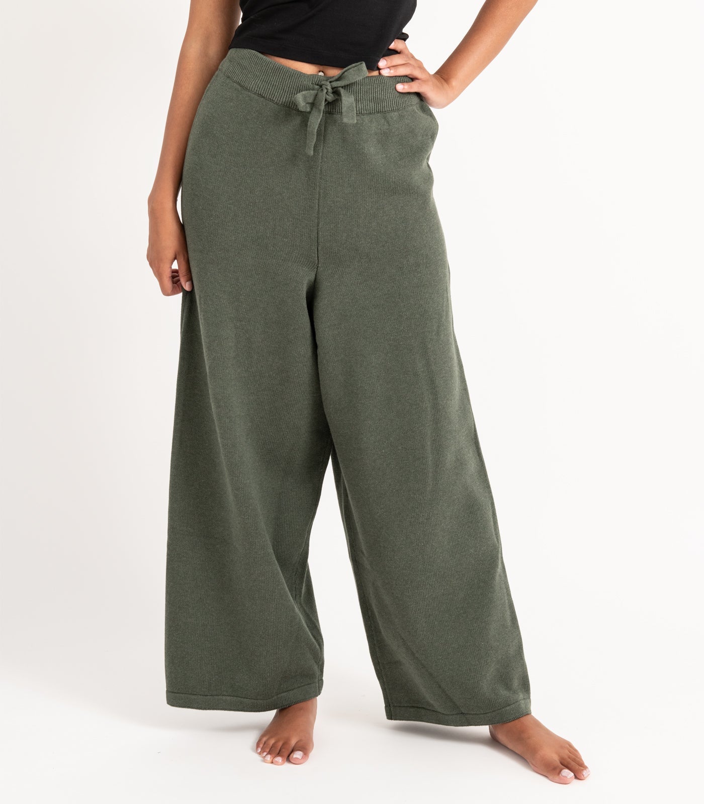 Bhumi Organic Cotton - Rib Knit Pant - Olive