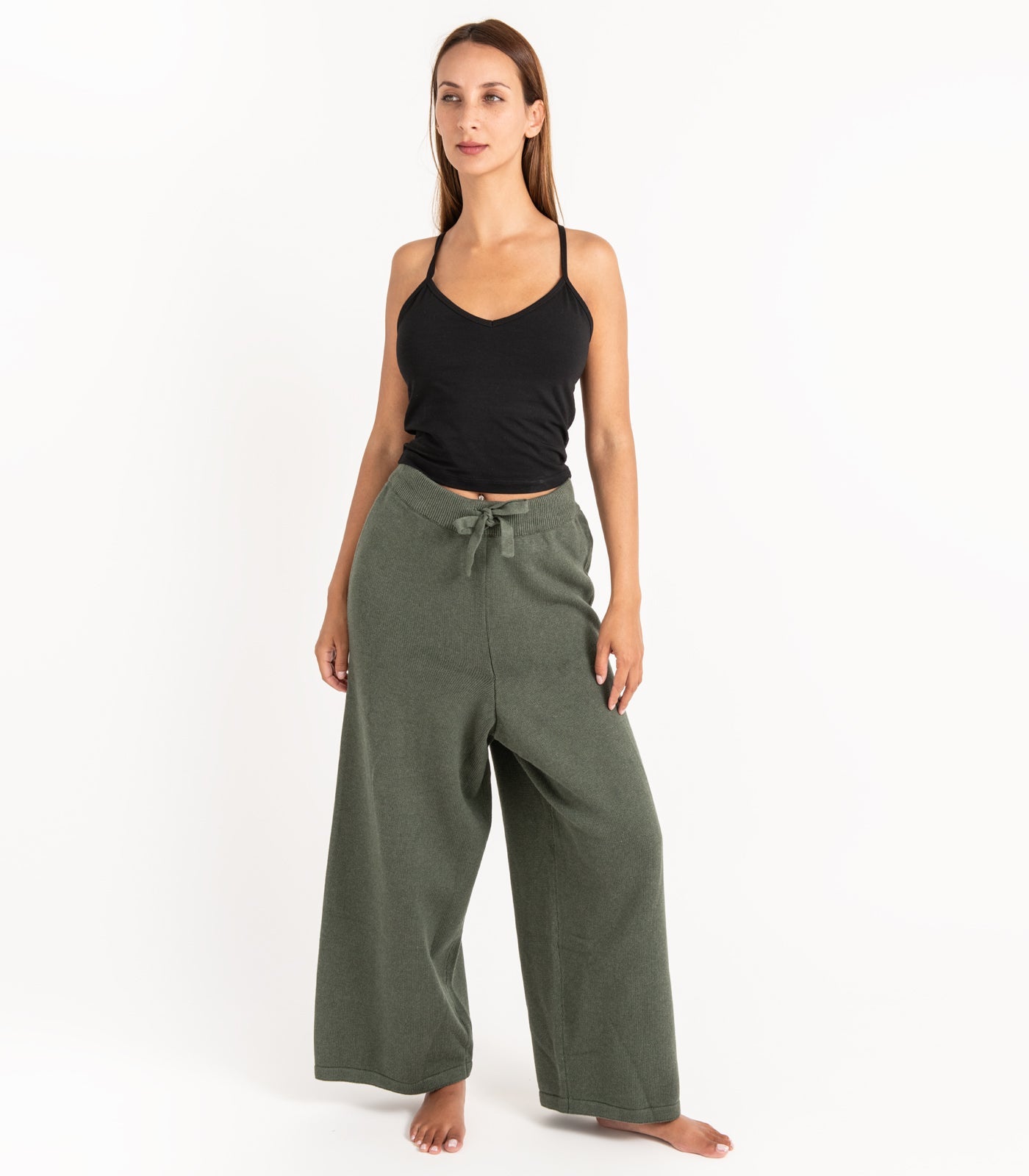Bhumi Organic Cotton - Rib Knit Pant - Olive