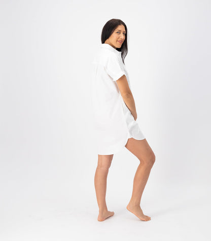 Bhumi Organic Cotton - Shirt Dress - White