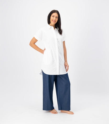 Bhumi Organic Cotton - Shirt Dress - Whit