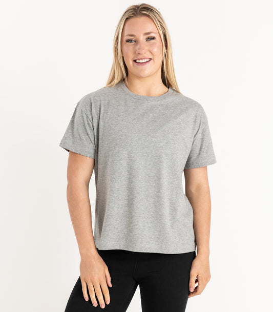 Bhumi Organic Cotton - Oversized Boxy Tee - Grey Melange