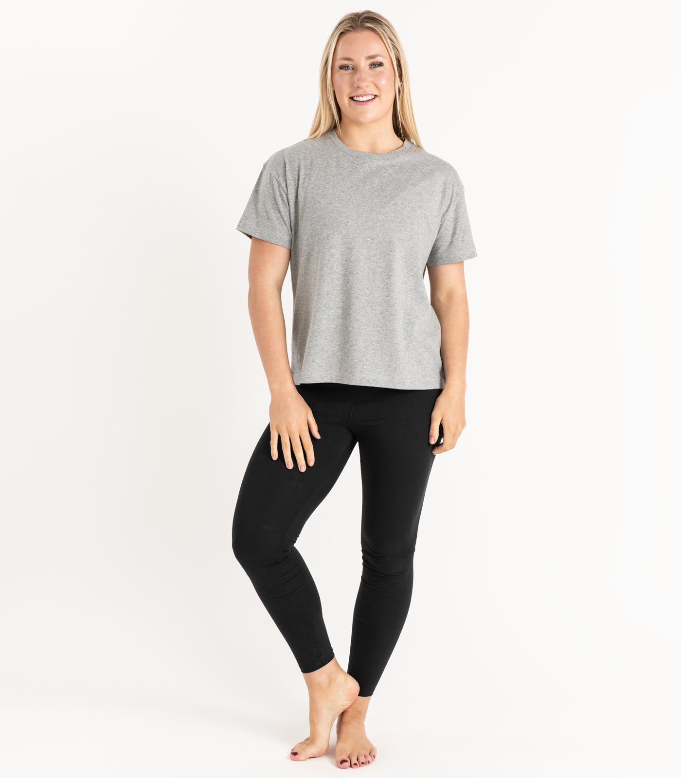 Bhumi Organic Cotton - Oversized Boxy Tee - Grey Melange