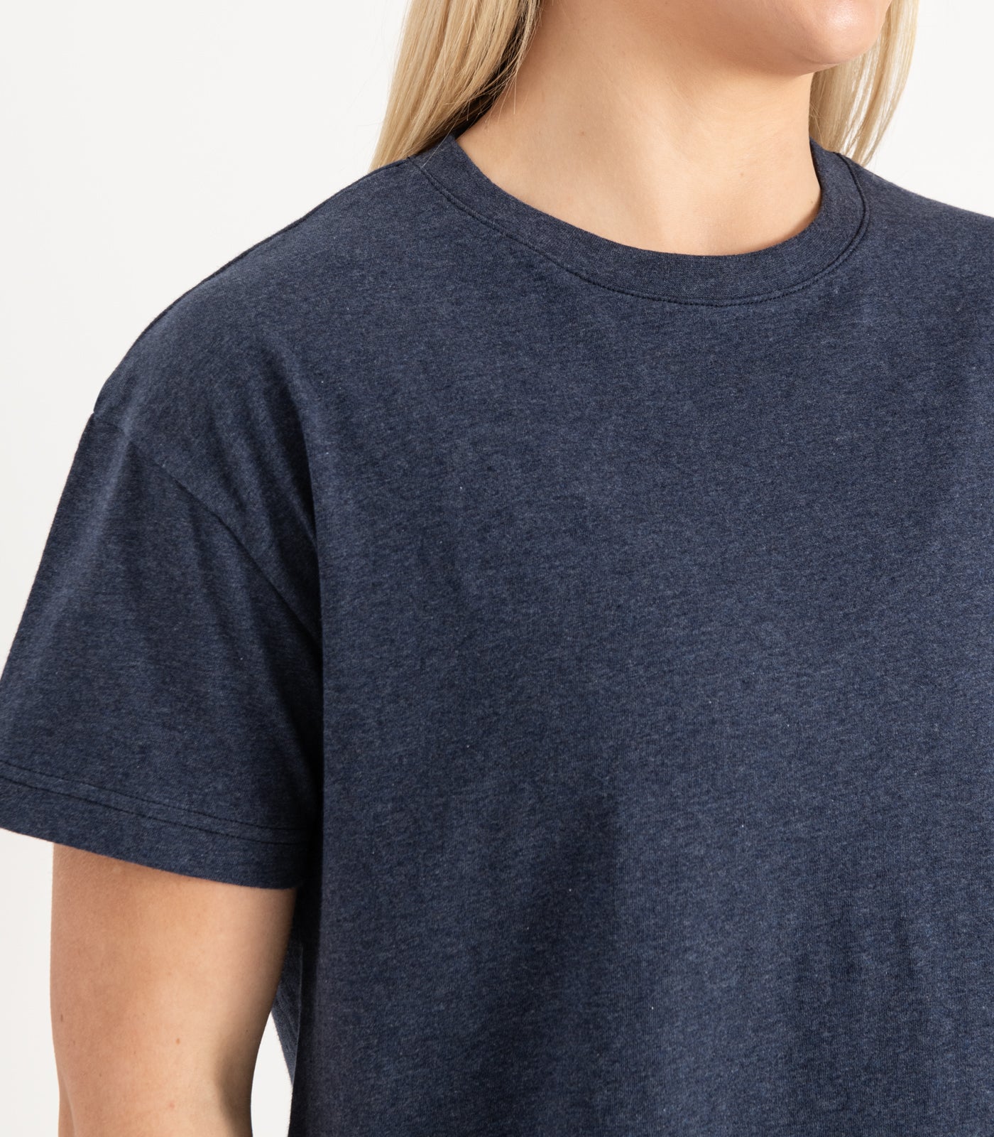 Bhumi Organic Cotton - Oversized Boxy Tee - Navy Melange