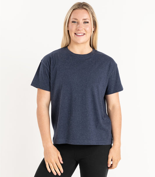 Bhumi Organic Cotton - Oversized Boxy Tee - Navy Melange