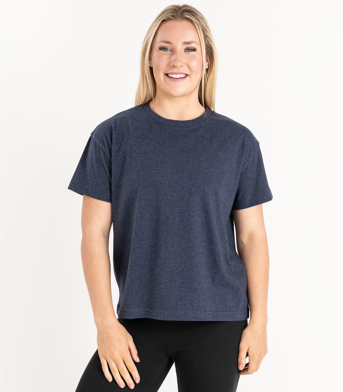 Bhumi Organic Cotton - Oversized Boxy Tee (3 Pack) - Navy Melange