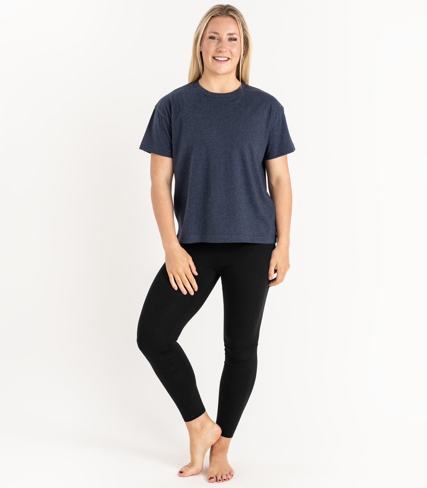 Bhumi Organic Cotton - Oversized Boxy Tee - Navy Melange