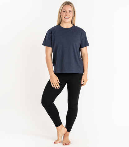 Bhumi Organic Cotton - Oversized Boxy Tee - Navy Melange