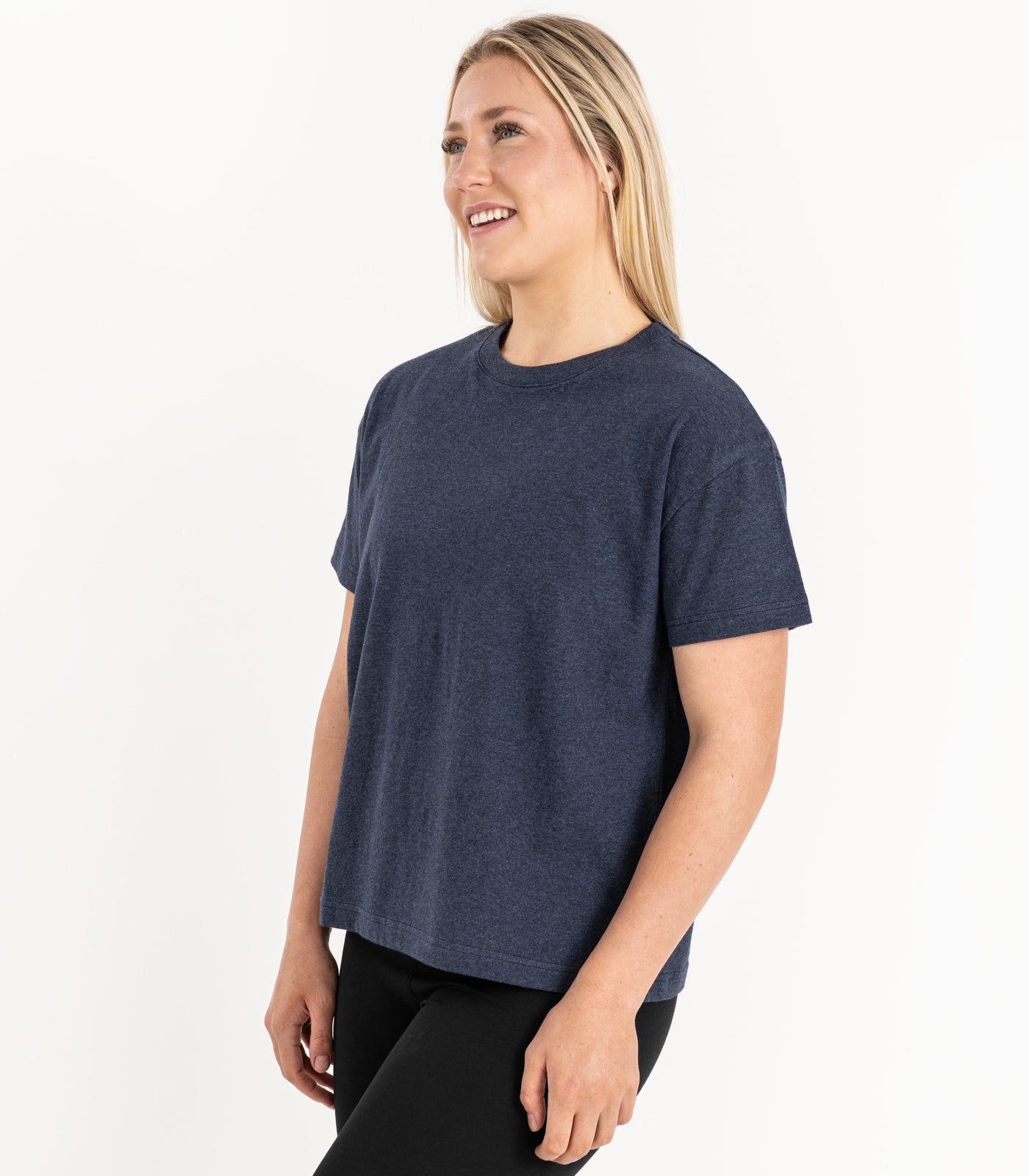 Bhumi Organic Cotton - Oversized Boxy Tee - Navy Melange