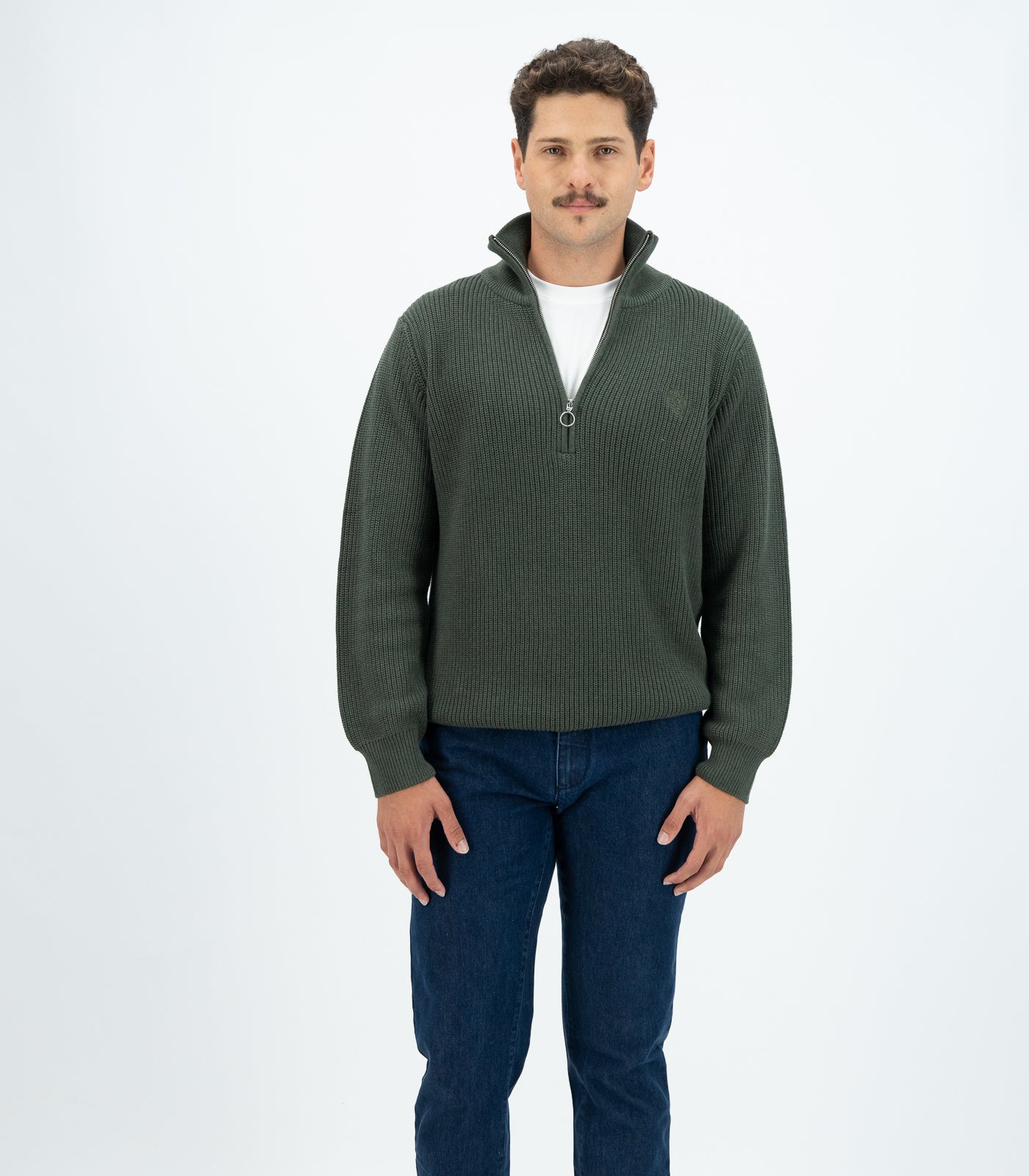 Bhumi Organic Cotton - Zip Sweater - Olive