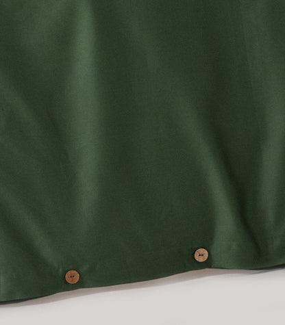 Sateen Plain Quilt Cover Set - Forest Green